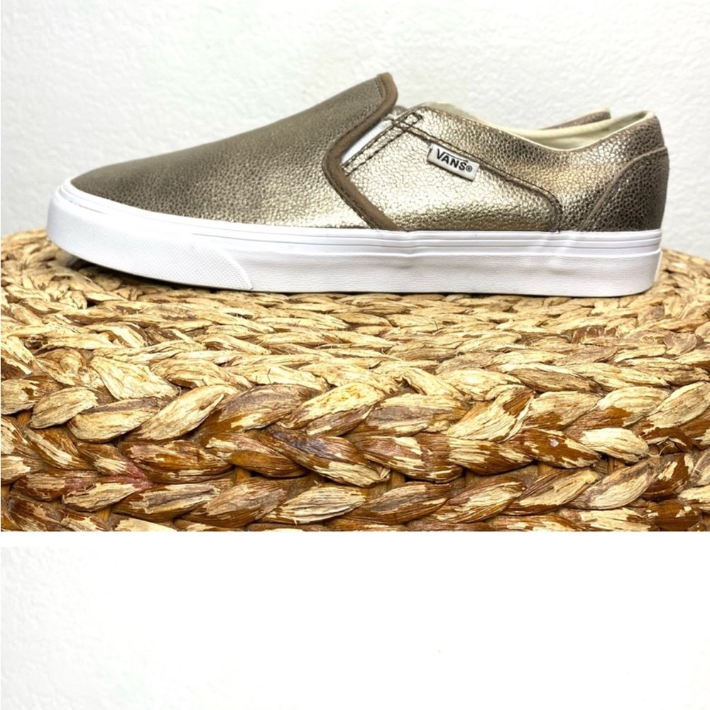Vans slip on gold metallic